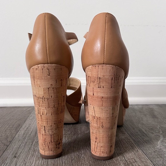 Michael Kors Women's Strappy High Heels Tan - Picture 6 of 12